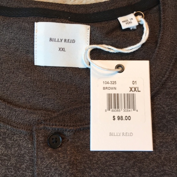 Billy Reid Men’s Long Sleeve Mouline Henley XXL - Picture 4 of 4